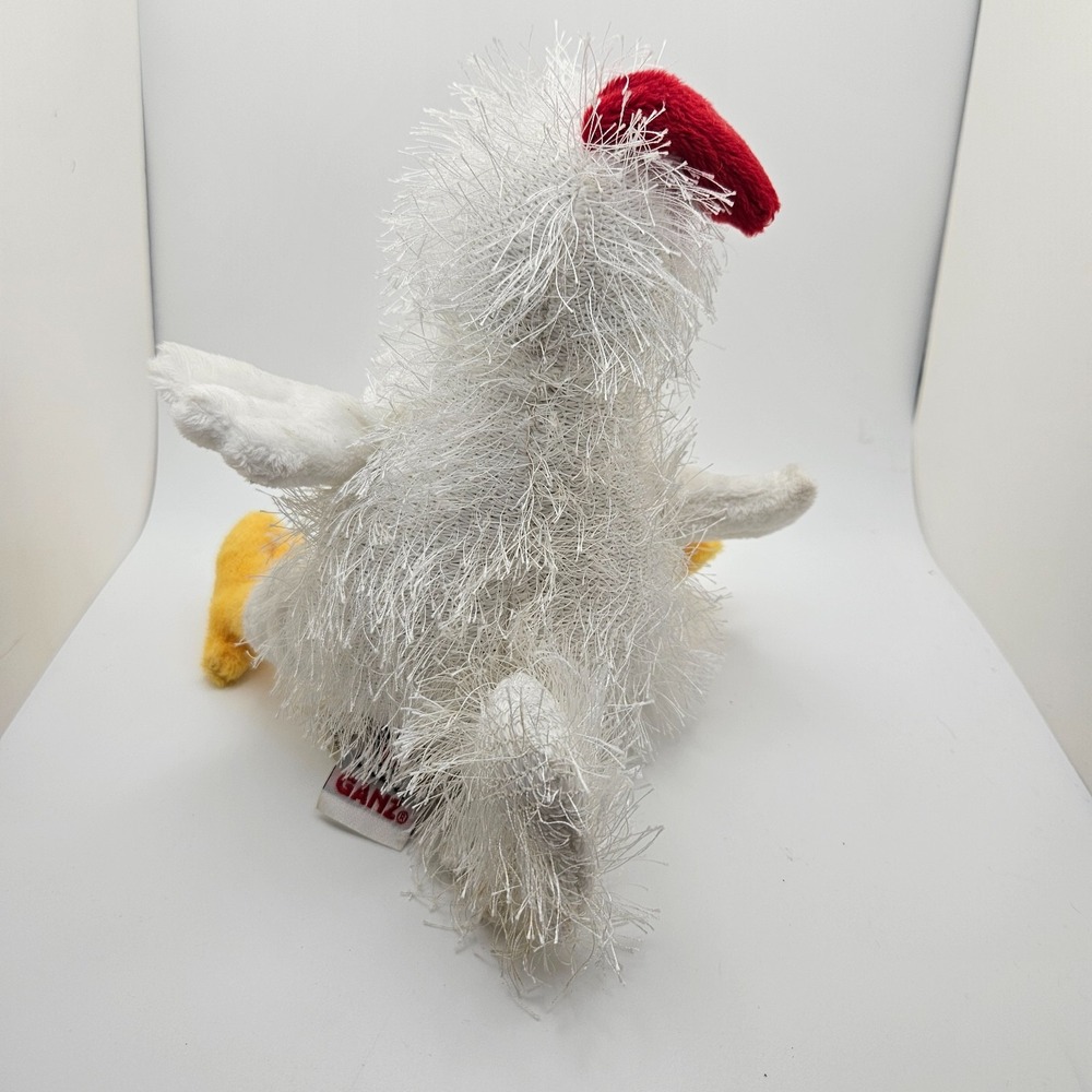 Farmhouse Chicken Plush Shaggy Hen White Yellow Red Country Decor - Picture 2 of 8